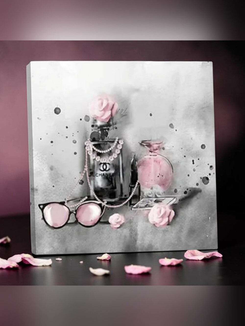 Chanel Fashion Canvas Art Piece Decor 10" x 10"